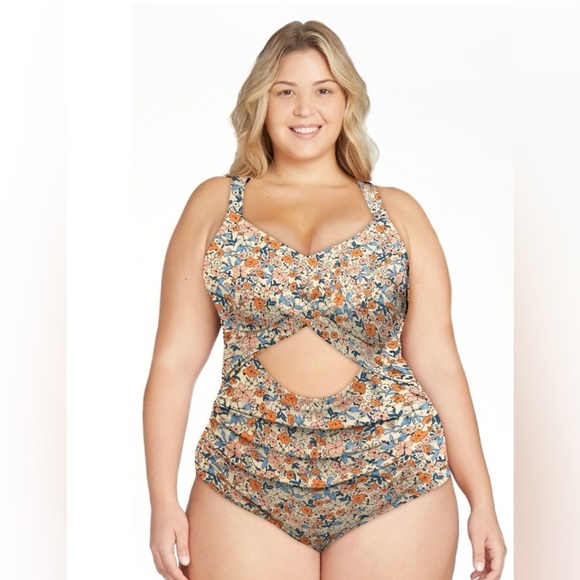 a.Jesdani Other - 🌺 a.Jesdani Floral Cutout One‑Piece Swimsuit – XXL – Tummy Control, Push‑Up